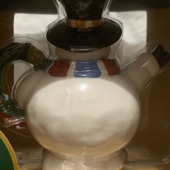 Vintage SNOWMAN Royal Seasons Teapot Red&Blue Scarf Hand Painted Collectible - Picture 4 of 16